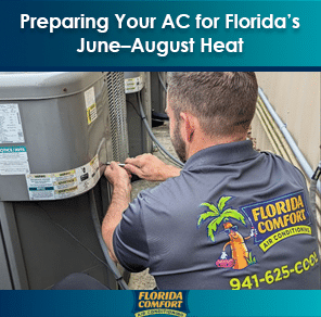 Florida Comfort HVAC - AC technician performing summer maintenance in Port Charlotte FL