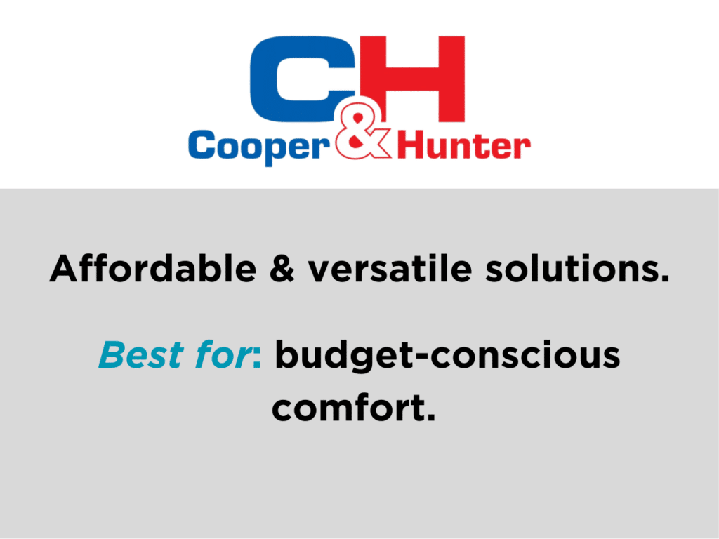 We install and service Cooper & Hunter Mini Split Brand
